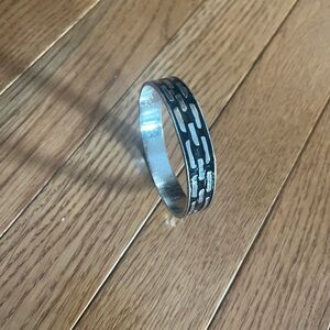 Silver and Black Patterned Bracelet